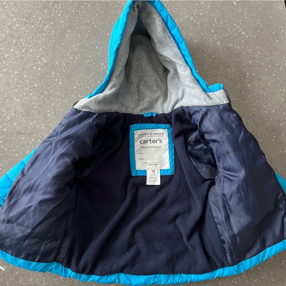 Carters 18 Month Puffer Jacket Blue - Picture 4 of 5